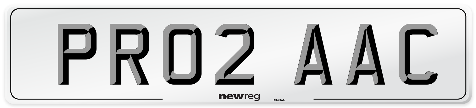 PR02 AAC Number Plate from New Reg
